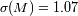 s(M)= 1.07