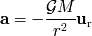 GM---- a = - 2 ur r
