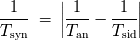 || || --1--- ||-1--- -1--|| = || - || Tsyn Tan Tsid