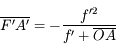 \overline{F'A'}=-\frac{f'^2}{f'+\overline{OA}}