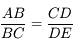 \frac{AB}{BC} = \frac{CD}{DE}