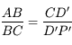 \frac{AB}{BC} = \frac{CD'}{D'P'}